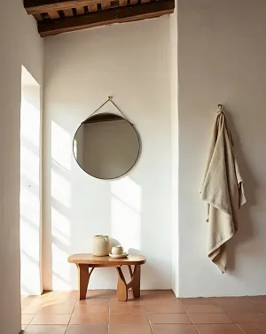 Pirinç Çerçeveli Yuvarlak Ayna