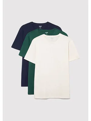 Mavi Slim Fit 3&#39;lü Bisiklet Yaka Erkek Tişört Seti